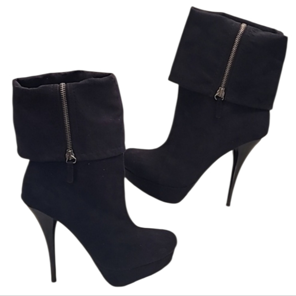 Candie's Ravenna Platform Stiletto Heels Knee / Mid Calf Fold Down Velvet Bootie